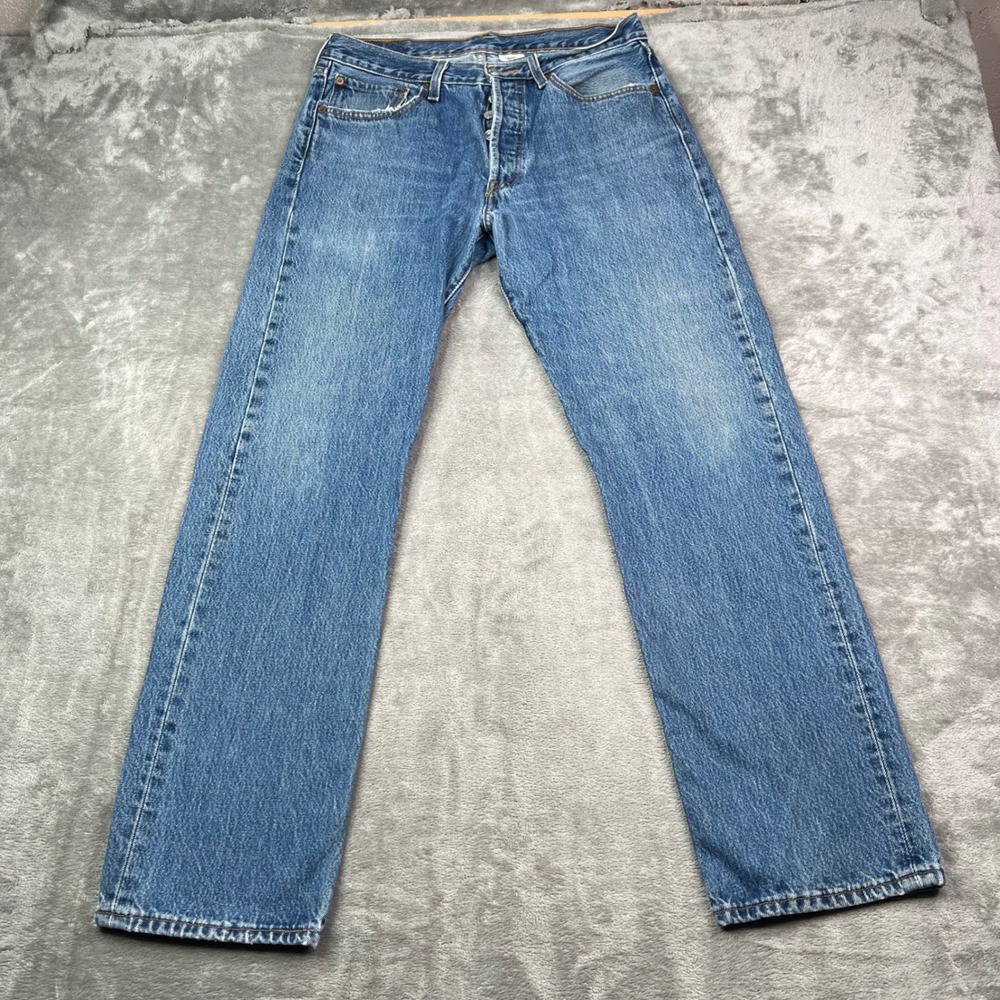 Y2K Levi's 501 Original Fit Jeans Mens 31x32 Blue Western Button Fly Denim Pants